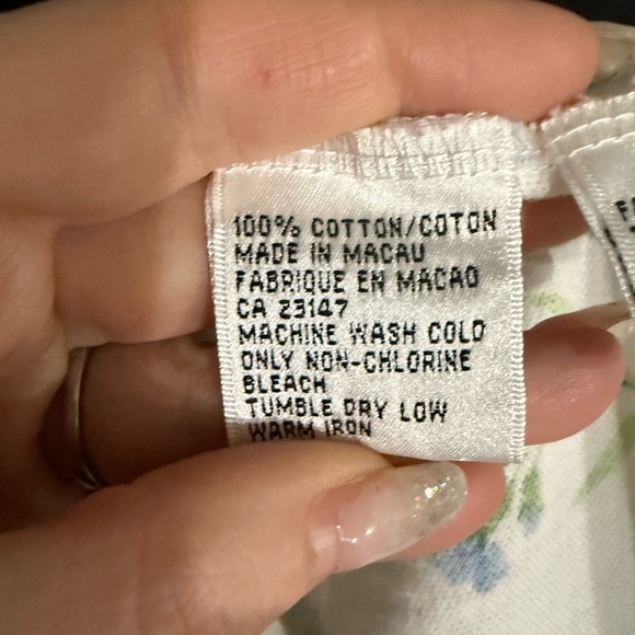 Talbots Intimates Floral Mother Nature Cotton Robe - White/Blue/Yellow L - Picture 9 of 9